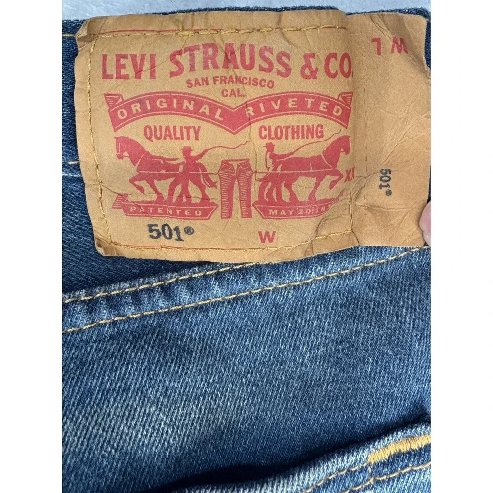 Levi's 501 Original Button Fly Straight Denim Jeans Strech Men's 46x34 (32